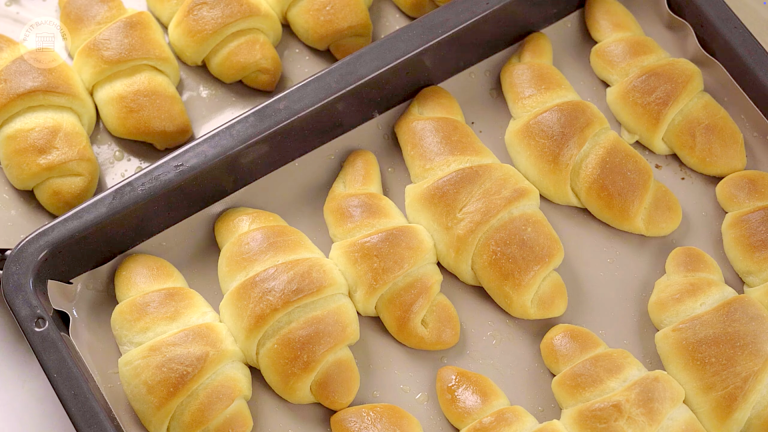 fresh out of the oven golden crescent rolls