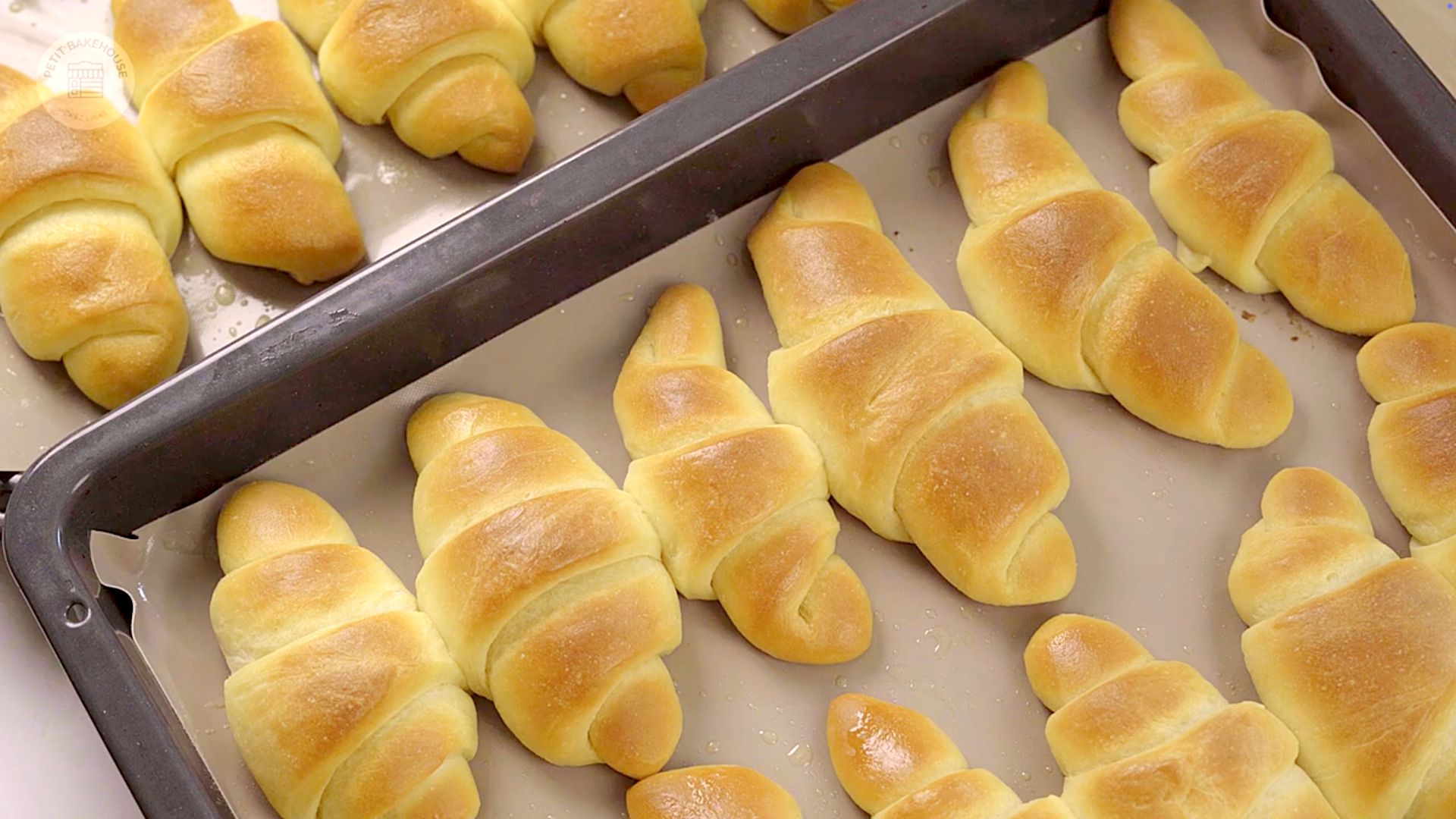fresh out of the oven golden crescent rolls